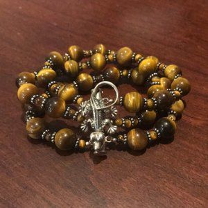 Two Blonde Lizzards Sterling Tiger Eye Bracelet